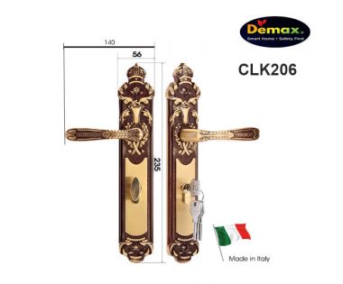 Khóa Cửa Chính Và Đại Sảnh Demax CLK206 Brass